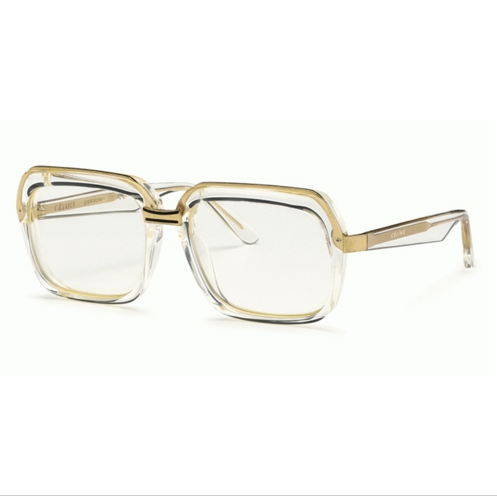 NEW CELINE WOMEN SQUARE GOLD EYEWEAR CL40050U 022 EYEGLASSES CL 40050U - Picture 1 of 4